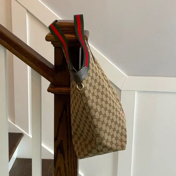 Beige Monogram Canvas Tote Bag - Picture 3 of 9